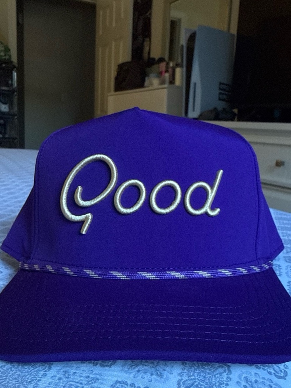 Purple 'Good' Embroidered Trucker Hat